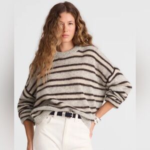 Madewell Striped Pullover Sweater in Alpaca Blend Women’s Size Small Brand New